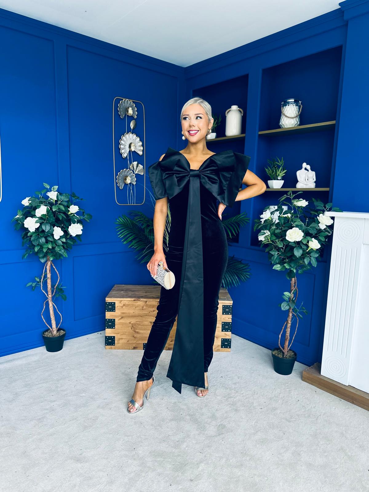 Tabitha Bow Detail Occasion Jumpsuit Black