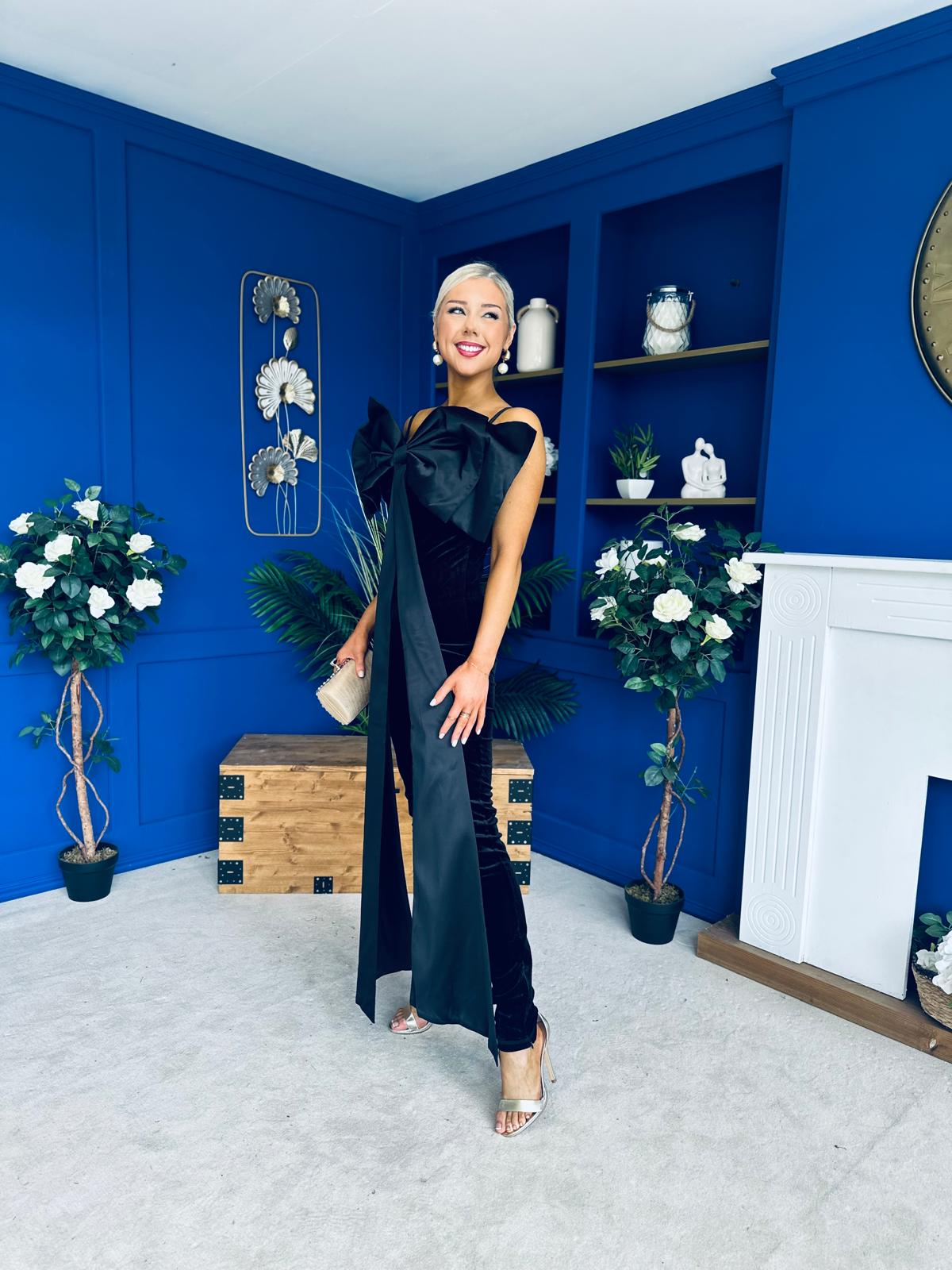 Tabitha Bow Detail Occasion Jumpsuit Black