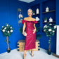 Philipa Sequin Occasion Dress Burgundy Pre Order 20 Sept