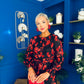Kyla Long Sleeve Midi Dress Black Floral