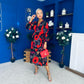 Astrid Long Sleeve Midi Dress Black Floral