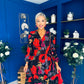 Astrid Long Sleeve Midi Dress Black Floral