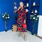 Astrid Long Sleeve Midi Dress Black Floral