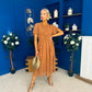 Tina Banded Midi Dress Caramel