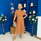 Tina Banded Midi Dress Caramel