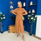 Tina Banded Midi Dress Caramel