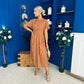 Tina Banded Midi Dress Caramel