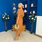 Tina Banded Midi Dress Caramel