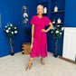 Tina Banded Midi Dress Berry