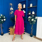 Tina Banded Midi Dress Berry