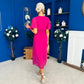 Tina Banded Midi Dress Berry