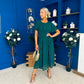 Tina Banded Midi Dress Forest