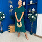 Tina Banded Midi Dress Forest