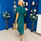 Tina Banded Midi Dress Forest