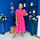 Tina Banded Midi Dress Pink
