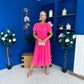 Tina Banded Midi Dress Pink