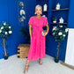 Tina Banded Midi Dress Pink