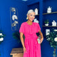Tina Banded Midi Dress Pink