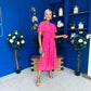 Tina Banded Midi Dress Pink