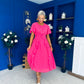 Tina Banded Midi Dress Pink