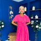 Tina Banded Midi Dress Pink