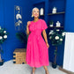 Tina Banded Midi Dress Pink