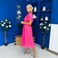 Tina Banded Midi Dress Pink