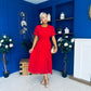 Tina Banded Midi Dress Strawberry
