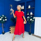 Tina Banded Midi Dress Strawberry