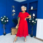 Tina Banded Midi Dress Strawberry