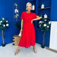 Tina Banded Midi Dress Strawberry