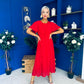 Tina Banded Midi Dress Strawberry
