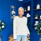 Eliza Chunky Knit Jumper Beige / Navy