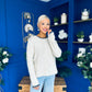 Eliza Chunky Knit Jumper Beige / Navy