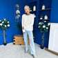 Eliza Chunky Knit Jumper Beige / Navy