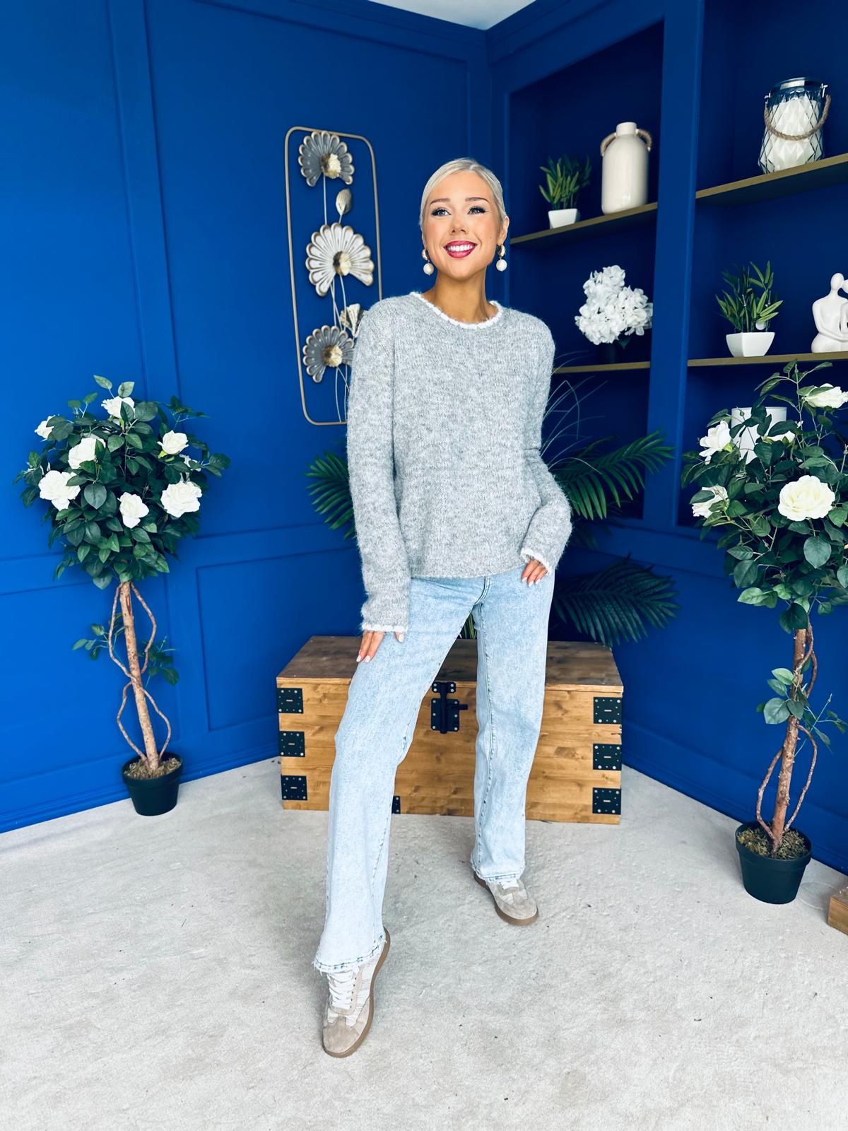 Eliza Chunky Knit Jumper Grey