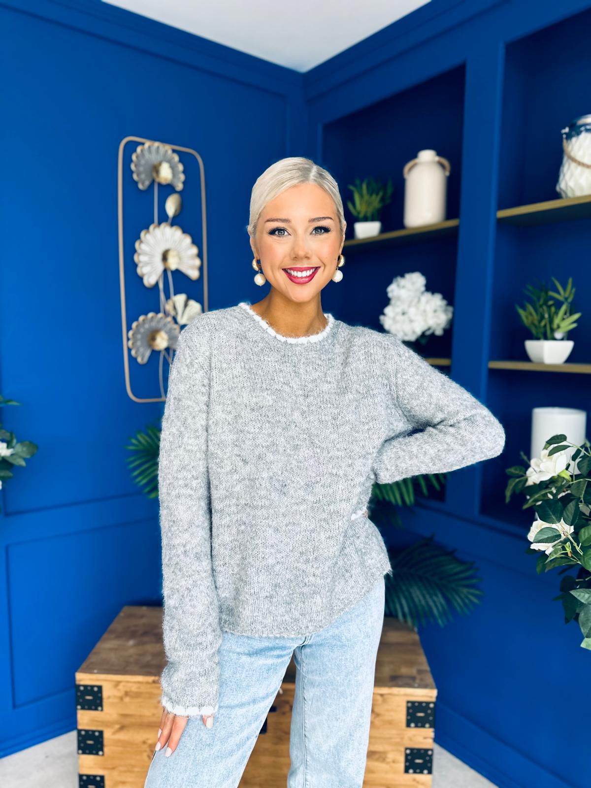 Eliza Chunky Knit Jumper Grey