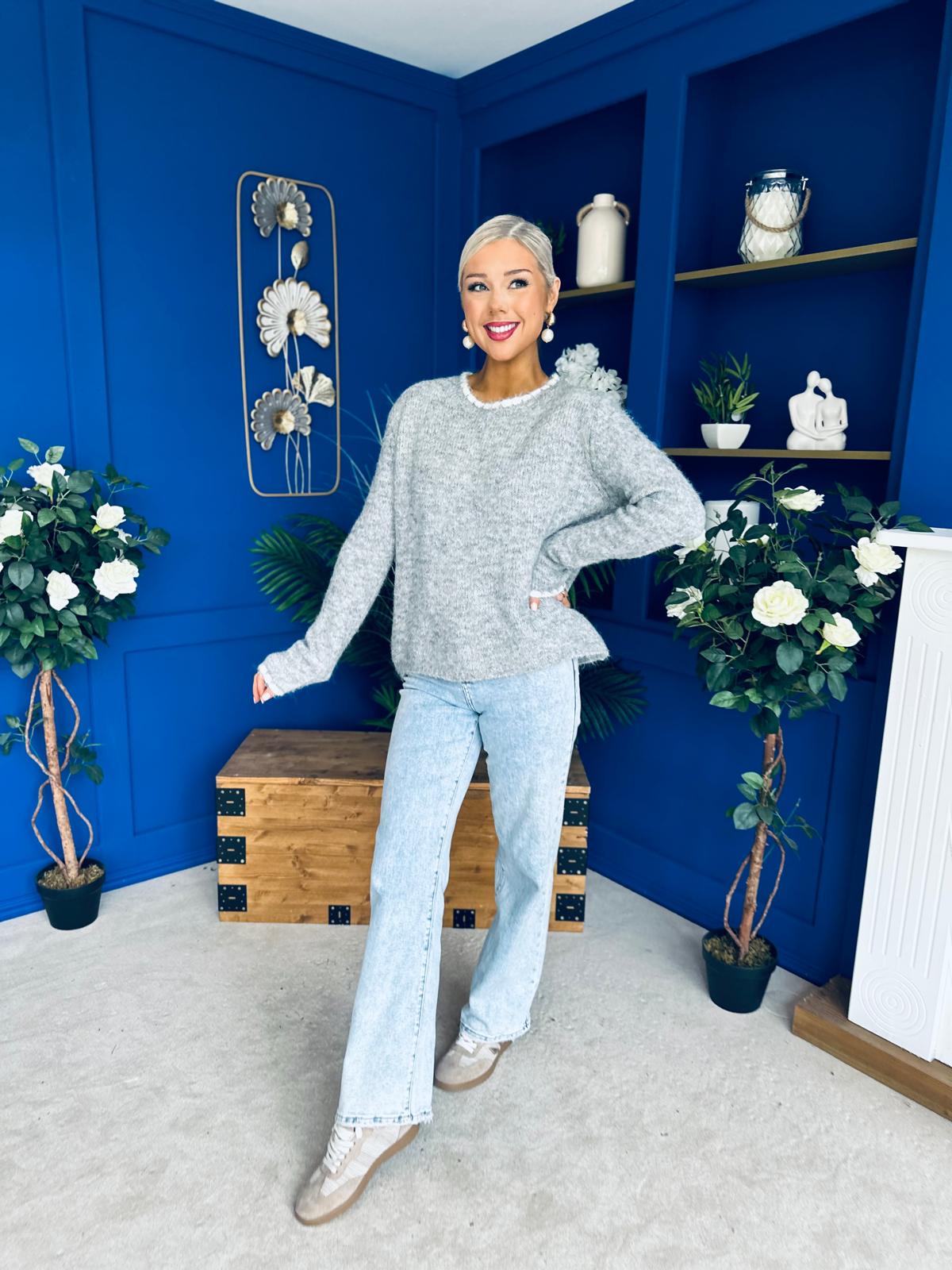 Eliza Chunky Knit Jumper Grey