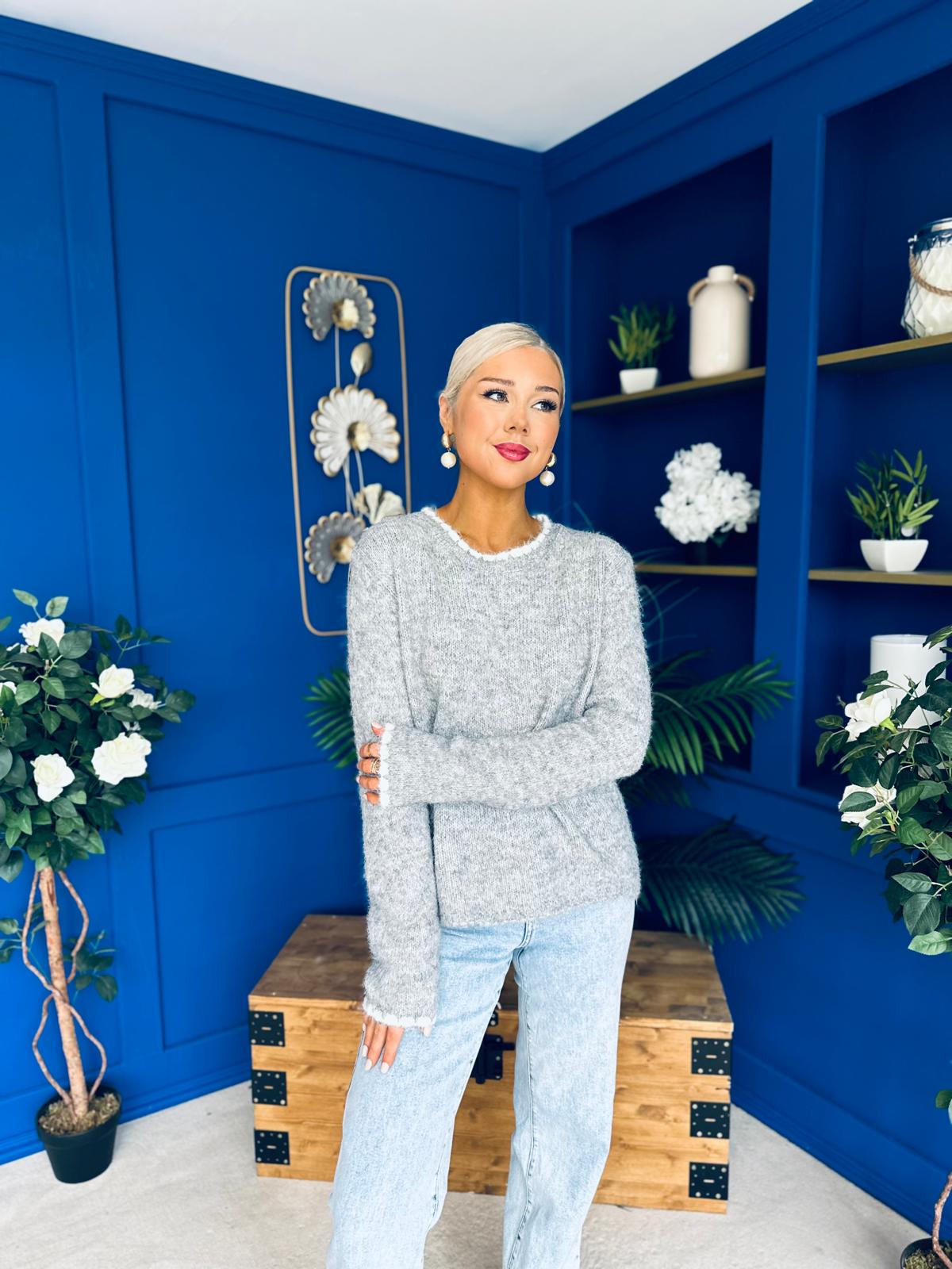 Eliza Chunky Knit Jumper Grey