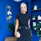 Nelly High Neck Beaded Tweed Mini Dress Black Pre Order 19 Sept