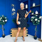 Nelly High Neck Beaded Tweed Mini Dress Black Pre Order 19 Sept