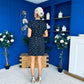 Nelly High Neck Beaded Tweed Mini Dress Black Pre Order 19 Sept