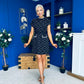 Nelly High Neck Beaded Tweed Mini Dress Black Pre Order 19 Sept