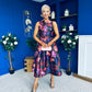 Nesta Boat Neck Skater Midi Dress Black Floral Pre Order 19 Sept