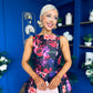 Nesta Boat Neck Skater Midi Dress Black Floral Pre Order 19 Sept
