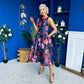 Nesta Boat Neck Skater Midi Dress Black Floral Pre Order 19 Sept