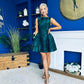 Suri Floral Jacquard Dropped Waist Mini Dress Green Pre Order 19 Sept