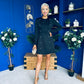 Morrigan Studded Long Sleeve Mini Dress Black