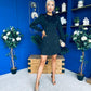 Morrigan Studded Long Sleeve Mini Dress Black