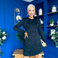 Morrigan Studded Long Sleeve Mini Dress Black
